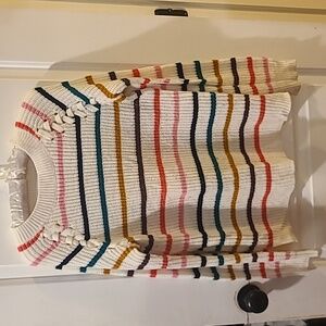 SO knit Striped colorful rainbow sweater